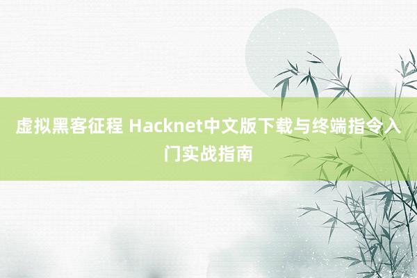 虚拟黑客征程 Hacknet中文版下载与终端指令入门实战指南